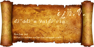 Ádám Valéria névjegykártya